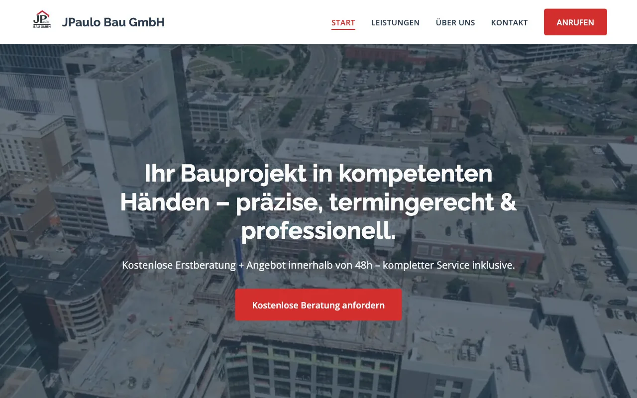 Startseite von JPaulo Bau GmbH (jpaulo-bau.de)
